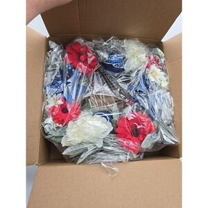 12" Summer 4th Of July‎ Red White Blue Wreath Lights  Patriotic Independence Day